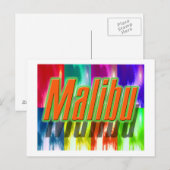 "Malibu" Colorful Palms Briefkaart (Voorkant / Achterkant)