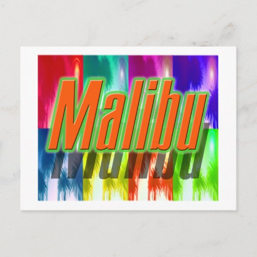 "Malibu" Colorful Palms Briefkaart (Voorkant)