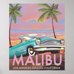 Malibu, Los Angeles, Californie affiche voyage