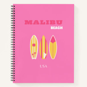 Malibu, Malibu Beach, Californië, Preppy, Roze Notitieboek