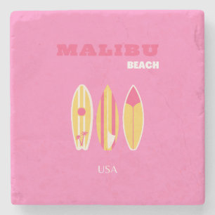 Malibu, Malibu Beach, Californië, Preppy, Roze Stenen Onderzetter