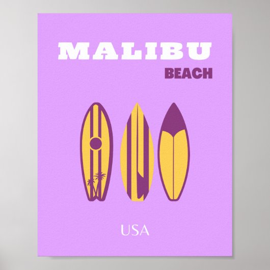 Malibu, Malibu Beach, Preppy, Preppy Meisje, Paars Poster (Voorkant)