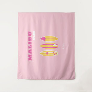 Malibu, Malibu Beach, Preppy, Roze Wandkleed