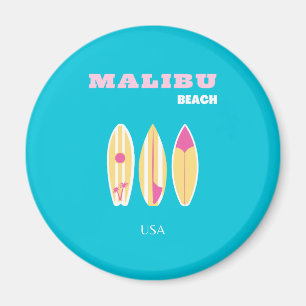 Malibu, Malibu Beach, Tropical, Preppy, Preppy Art Magneet