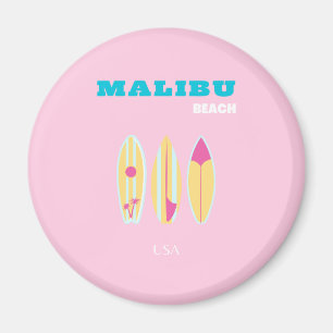 Malibu, Malibu strand, Preppy, Preppy meisje, roze Magneet