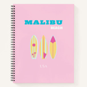 Malibu, Malibu strand, Preppy, Preppy meisje, roze Notitieboek