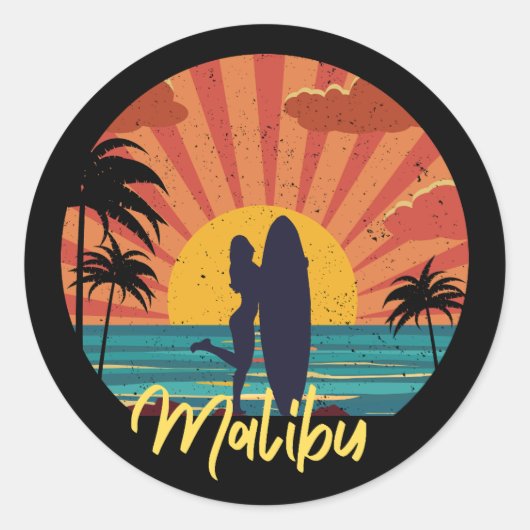 Malibu Ronde Sticker (Voorkant)