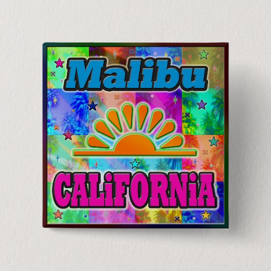 Malibu Sun en Palms Button (Voorkant)