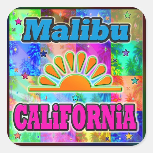Malibu Sun & Palms Sticker (Voorkant)