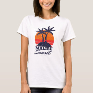 Malibu Sunset Retro  T shirt