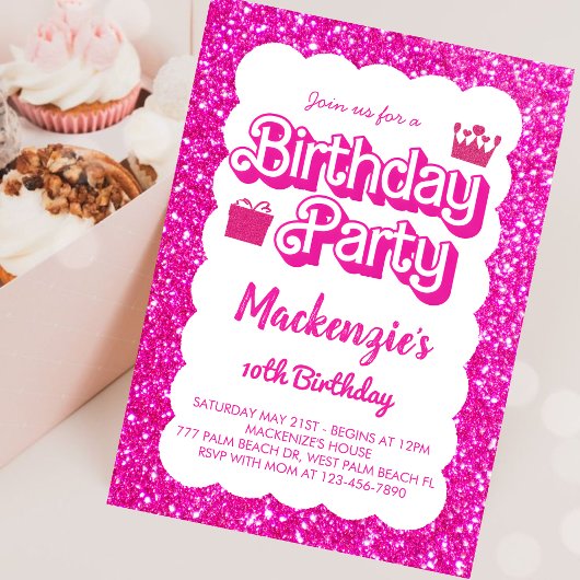 Malibu thema roze pop verjaardag kaart