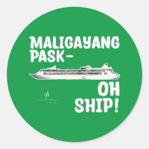 Maligayang Pask-OH SHIP! G/Sil. kerstcruise Ronde Sticker