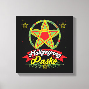 Maligayang Pasko Filipino KerstFilipijnen Canvas Afdruk