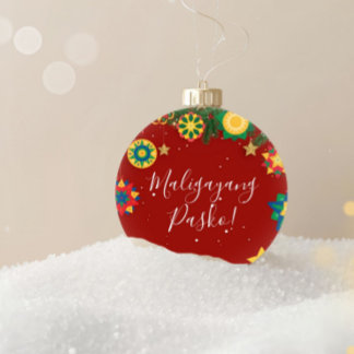 Maligayang Pasko Personalized Filipino Christmas Keramisch Ornament