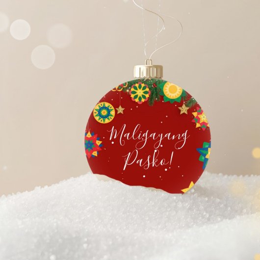 Maligayang Pasko Personalized Filipino Christmas Keramisch Ornament