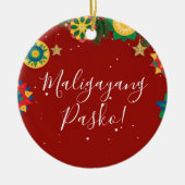 Maligayang Pasko Personalized Filipino Christmas Keramisch Ornament (Voorkant)