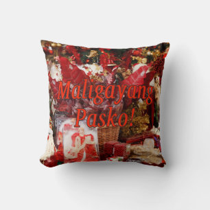 Maligayang Pasko! Vrolijk kerstfeest in Tagalog rf Kussen