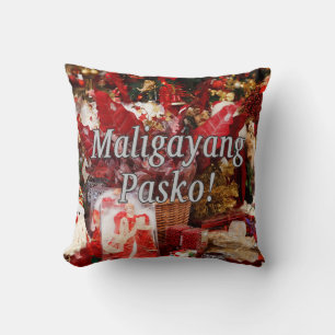 Maligayang Pasko! Vrolijk kerstfeest in Tagalog wf Kussen