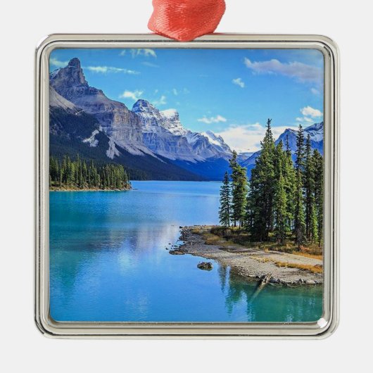 Maligne Lake, Alberta, Canada Metalen Ornament (Voorkant)