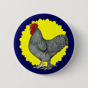 Maline Rooster Ronde Button 5,7 Cm