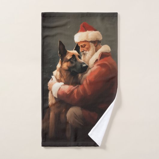 Malinoi Belge Avec Noël Festif Du Père Noël (Serviette à main)