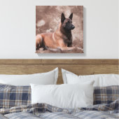 Malinois Belgische herder - Mechelaar Canvas Afdruk (Insitu (Slaapkamer))