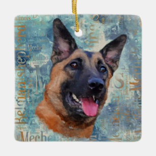 Malinois - Belgische herder - Mechelaar Keramisch Ornament
