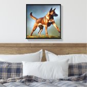 Malinois Belgium Shepherd Dog Canvas Afdruk (Insitu (Slaapkamer))