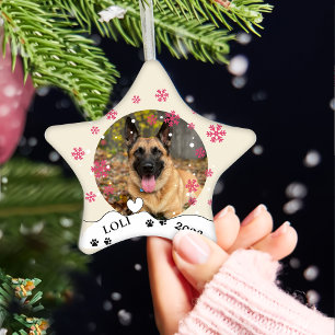 Malinois Hond Gepersonaliseerde Hand Drawing Keramisch Ornament