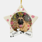 Malinois Hond Gepersonaliseerde Hand Drawing Keramisch Ornament (Achterkant)