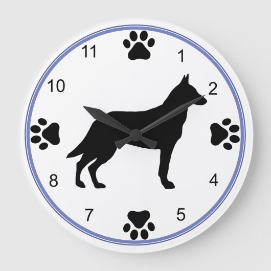Malinois Silhouette Grote Klok (Voorkant)
