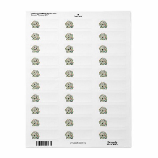 Malitpoo Dog Return Address Label (Full Sheet)