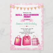 Mall Scavenger Hunt Party invitation (Devant)