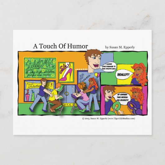 Mall-spreukstrip "A touch of Humor" Briefkaart (Voorkant)