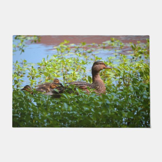 Mallard and Ducklings-Swimming by Shirley Taylor Deurmat (Voorkant)
