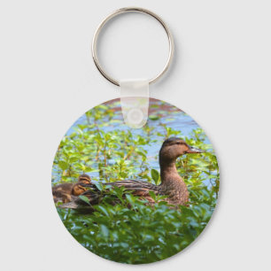 Mallard and Ducklings-Swimming by Shirley Taylor Sleutelhanger