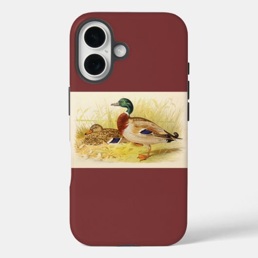 Mallard Canards Bourgogne iPhone 16 Coque (Verso)