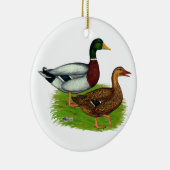 Mallard Drake en Duck Keramisch Ornament (Rechts)