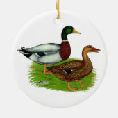 Mallard Drake en Duck Keramisch Ornament (Achterkant)