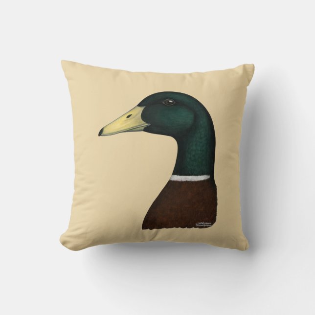 Mallard Drake Head Kussen (Voorkant)