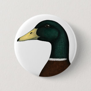 Mallard Drake Head Ronde Button 5,7 Cm