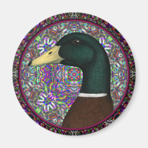 Mallard Drake Mosaic Circle Magneet