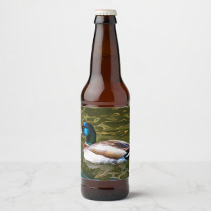 Mallard Duck Artistic Portret Bier Etiket