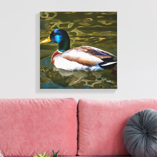 Mallard Duck Artistic Portret Canvas Afdruk (Insitu (Woonkamer))