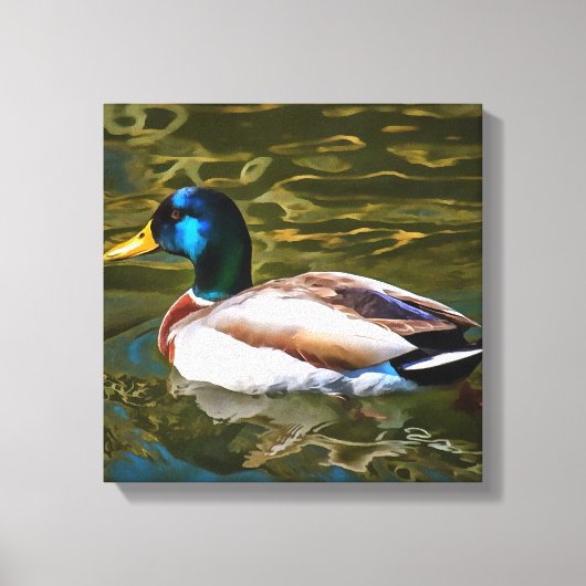 Mallard Duck Artistic Portret Canvas Afdruk (Voorkant)
