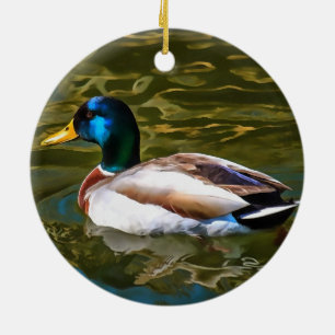 Mallard Duck Artistic Portret Keramisch Ornament