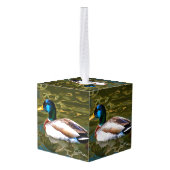 Mallard Duck Artistic Portret Kubus Ornament (Achter hoekig)