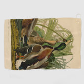 Mallard Duck Audubon Bird Painting Golfhanddoek (Horizontaal)