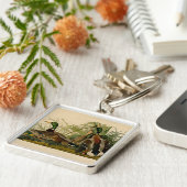 Mallard Duck Audubon Bird Painting Sleutelhanger (Zijkant)