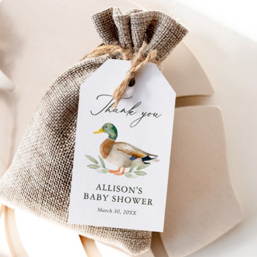 Mallard Duck Baby shower Cadeaulabel